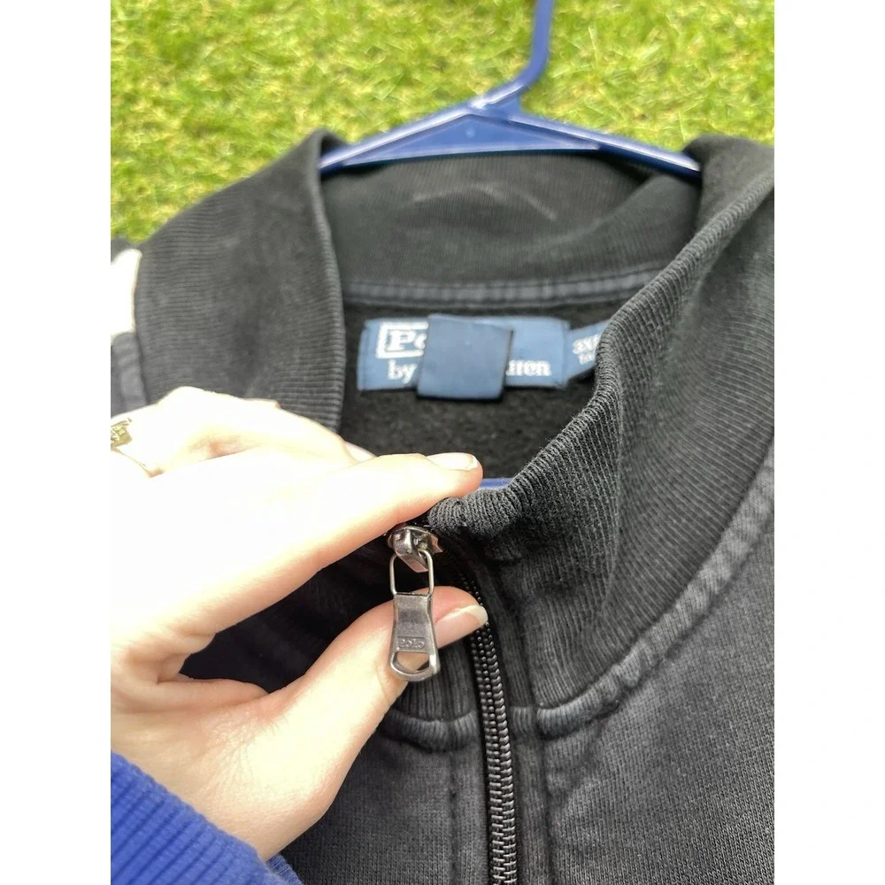 Polo Ralph Lauren Full Zip Sweatshirt Mens 3XLT Black Mock Neck Track Jacket